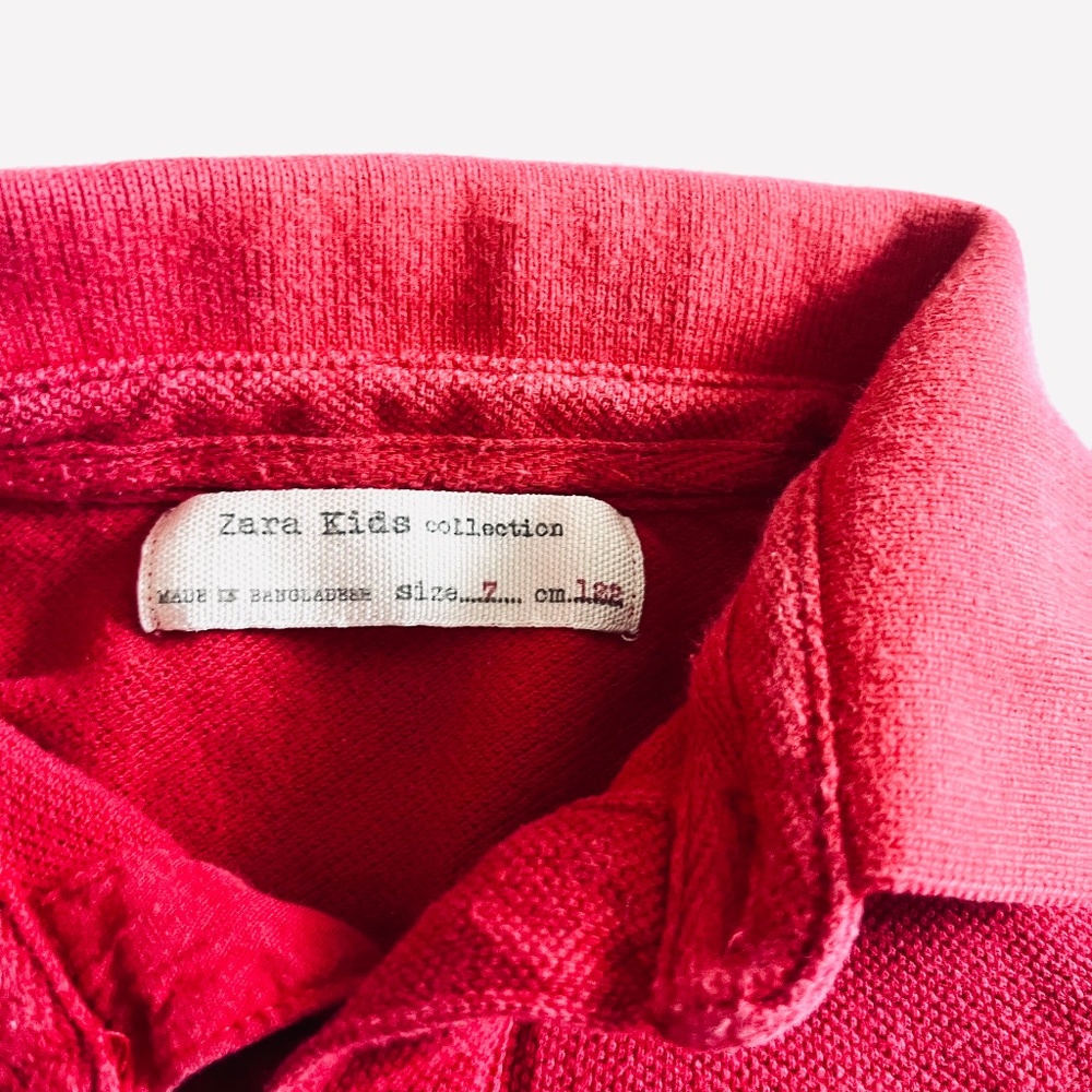 Zara boys red long sleeve polo shirts size 7